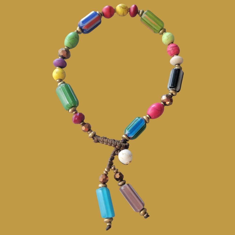 Vintage Y2K African Trade Mixed Colors Bead Bracelet